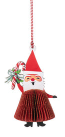 Vintage Honeycomb Santa Ornament - - Christmas >> Ornaments >> Santa Claus - by Midwest
