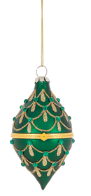 Glittered Hinged Drop Ornament - Green - Christmas >> Ornaments >> Novelty - by Ganz - view 2
