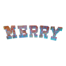 Lighted Holographic Holiday "MERRY" Decor with Remote Control - 10 Inch tall