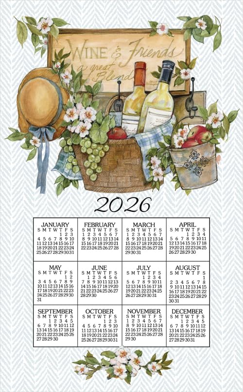 2026 Linen Calendar Towel - Wine Basket