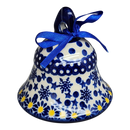 Ceramic Holiday Bell - Frosted Floral Pattern