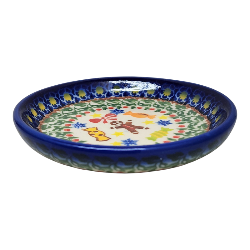 Ceramic Snack Plate - Gingerbread Joy Pattern