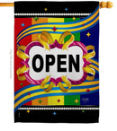 Rainbow  Brights Welcome Open Flag - Home & Living >> Decor - by Breeze Decor