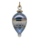 Lattice Glass Ornaments With Gold Accents - Light Blue Teardrop - Egyptian Glass - by Egyptian Museum