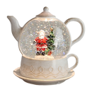 Lighted Water Globe Teapot - Santa