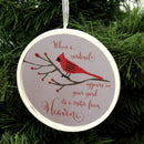 When a Cardinal Appears - Glass Disc Ornament