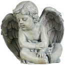 Sitting Cherub - 9.5 inch Garden Statue - - Home & Living >> Garden - by Joseph Studio - view 2