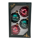 Krebs Value Glass Ornament 4 pack - Red/Green Merry Christmas - Christmas >> Ornaments >> Glass - by Christmas By Krebs