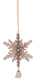 Snowflake With Round Tips and Bell Ornament - Christmas >> Ornaments >> Snowflakes - by Ganz