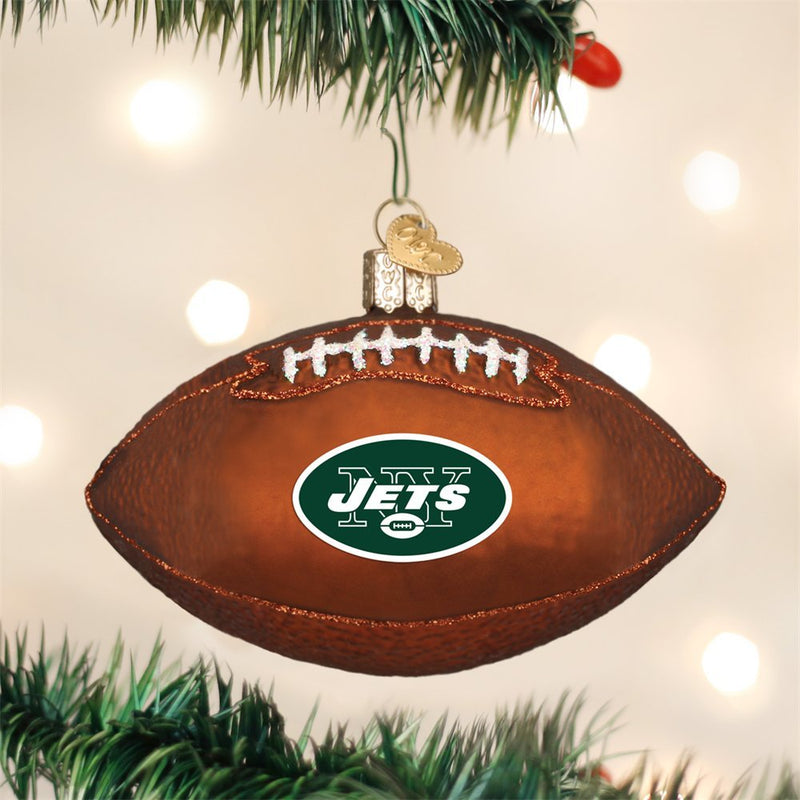 Old World Christmas Glass NFL Football - Jets - The Country Christmas Loft