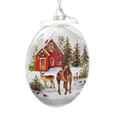Glass "Lightable" Reindeer Family Visit Ornament