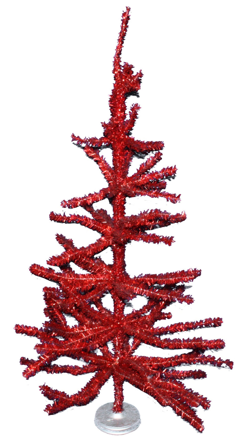 Tinsel Tree - Coral Red 48 Inch - The Country Christmas Loft