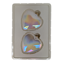 Iridized “Pearl White” Glass Heart Ornaments – Set of Two - Christmas >> Ornaments >> Heart - by Christmas By Krebs - view 3
