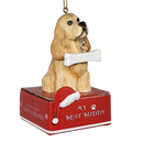 Cocker Spaniel with Bone Ornament - Christmas >> Ornaments >> Animals - by E&S Pets
