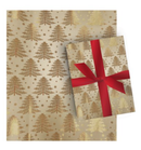 Foil Embossed Kraft Roll Wrap - 30" x 120" - Woodland Trees