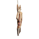 Fuzzy Wooden Reindeer Ornament - Looking Left