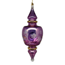 Double Pointed Blown Glass Box Ornament - Purple