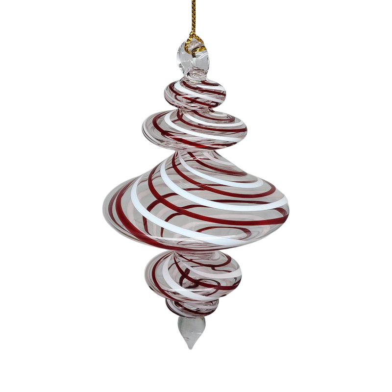 Peppermint Swirl Egyptian Glass Ornament