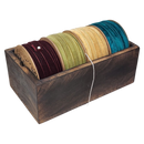 Holiday Velvet Ribbon Set in Mango Wood Box