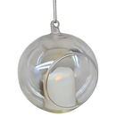 Battery-Operated Lighted LED Candle In Glass Ball Ornament