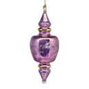 Double Pointed Blown Glass Box Ornament - Purple