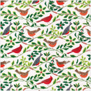 Songbirds and Holly Gift Wrapping Paper in White - 30" x 8' Roll