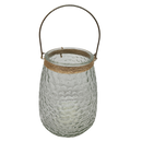 Pebbled Glass Candle Holder - 8 Inch