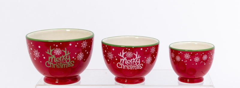 Snowflakes Holiday Bowls - Set of 3 - The Country Christmas Loft
