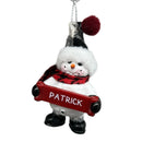 Cozy Snowman Ornament (Letters G - R) -