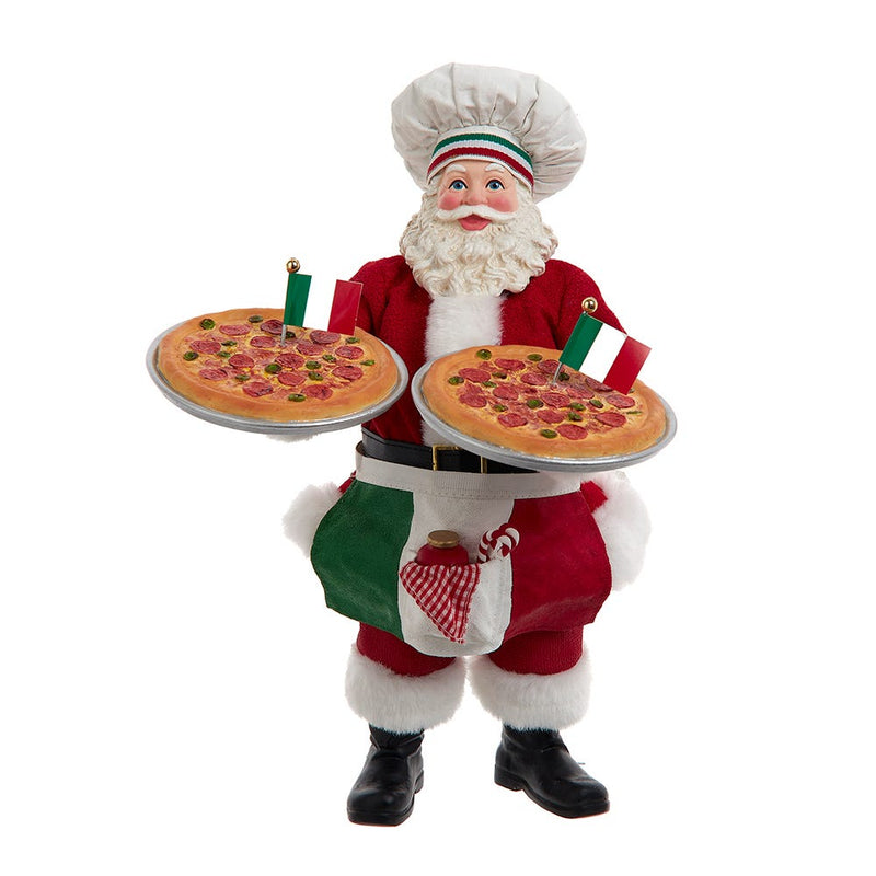11" Fabriche Chef Santa With Two Pizza's