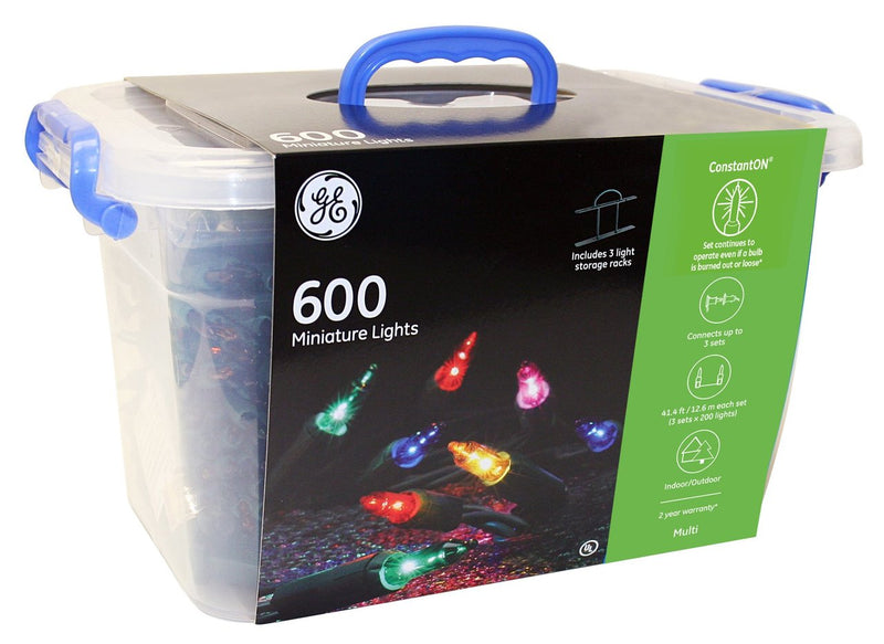 Ge 600 Count Mulicolor Mini LED Lights In Tub - The Country Christmas Loft