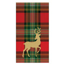 Reindeer Tartan Red Guest Towel / Buffet Napkin - Housewares >> Paper Goods - by Caspari