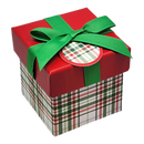 Gift Box Cube for Gift Cards - 3" x 3" - Christmas Plaid