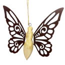 Metal and Mango Wood Rustic Butterfly Ornament - Large - Christmas >> Ornaments >> Metal - by Gerson - view 2