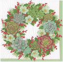 Succulent Wreath Paper Cocktail Napkins