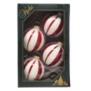 Krebs Value Glass Ball 4 pack - Peppermint Stripe