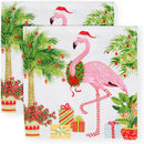 Christmas Flamingos Paper Cocktail Napkins