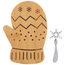 Cozy Mitten Holiday Serving Board with Spreader