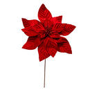 Red Velvet Poinsettia Stem - 22 Inch
