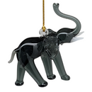 The Egyptian Glass Dark Emerald Elephant Ornament