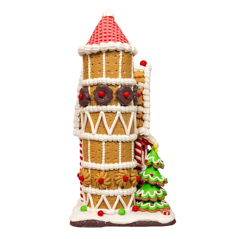 Lighted Gingerbread Barn and Silo - 12 Inches tall