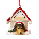 Ceramic Doghouse Ornament - Sheltie - Animals - by E&S Pets