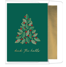Foil Accented Embossed Cards (Deck the Halls with Holly Tree)