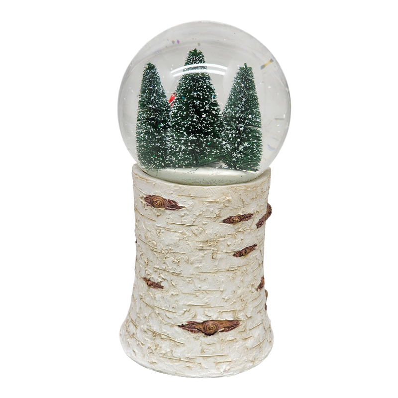 Musical Snowglobe with Cardinal Nest - 8 Inch