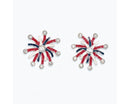 Patriotic Fireworks Burst Earrings – Red, White  and  Blue - Gift Shoppe >> Jewelry >> Earrings - by Periwinkle By Barlow