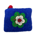 Felt Wool  Perwinkle Coin Purse with Flower Applique - Gift Shoppe >> Handbags & Wallets >> Wallets - by Us Sherpa