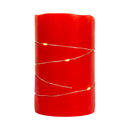 Flicker Flame Red Candle With Fairy Lights - 5 inch