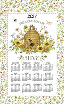 2027 Linen Calendar Towel - Bee Floral - Calendars - by Kay Dee Design