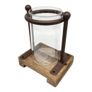 Rustic Industrial Wood - Metal - Glass Vase - 6 Inch
