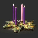 Lighted Candle Wreath - 18 Inch